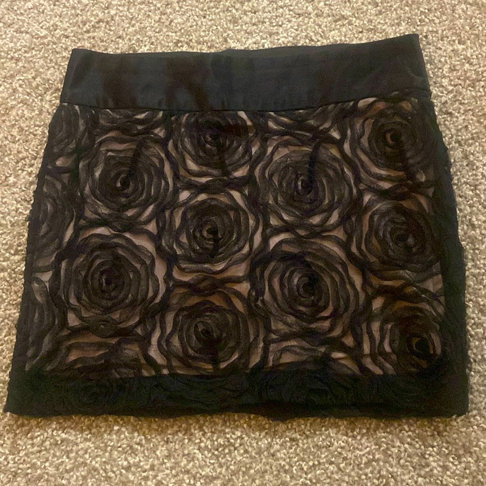 Rose print mini skirt